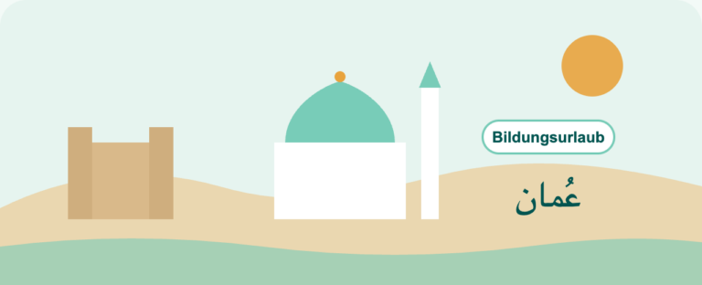 Gezeichnete Illustration zum Beitrag: Bildungsurlaub Oman: Geschichte, Kultur und unberührte Natur