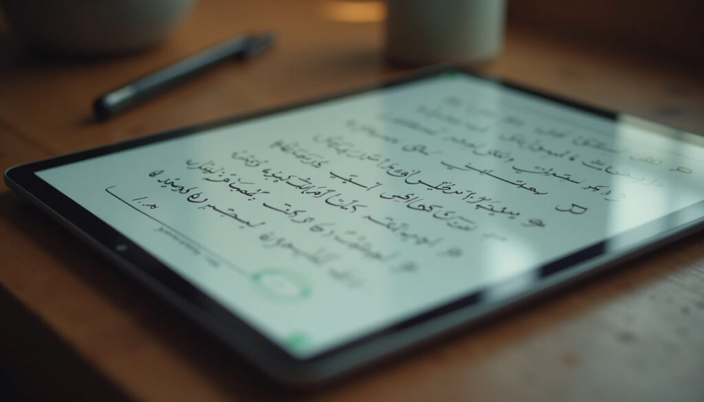 Tablet mit einer Arabischlektion